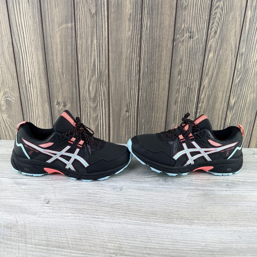 ASICS GEL-Venture 8 Black Pink Blue Women's Running Shoes US 9.5 EUR 41.5